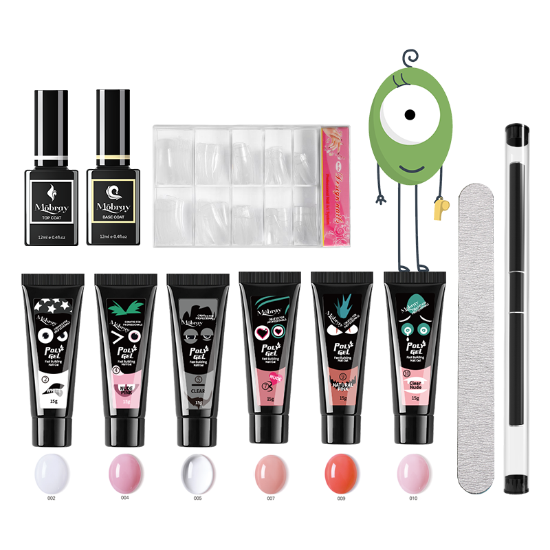 Mobray Etiqueta personalizada Poly Gel Extension Nail 6 Color Builder Gel en tubo