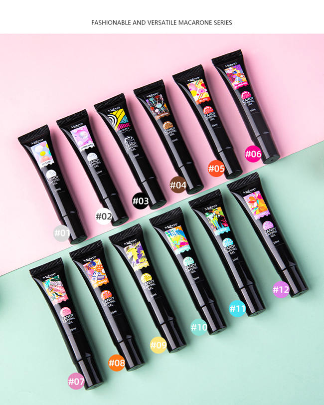 2023 Nuevo Servicio de OEM de esmalte de gel de uñas de tallado de caramelo suave
